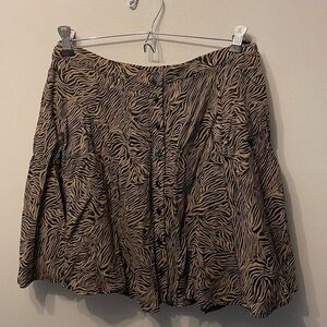 Urban Outfitters Zebra Print Skirt - Black and Tan